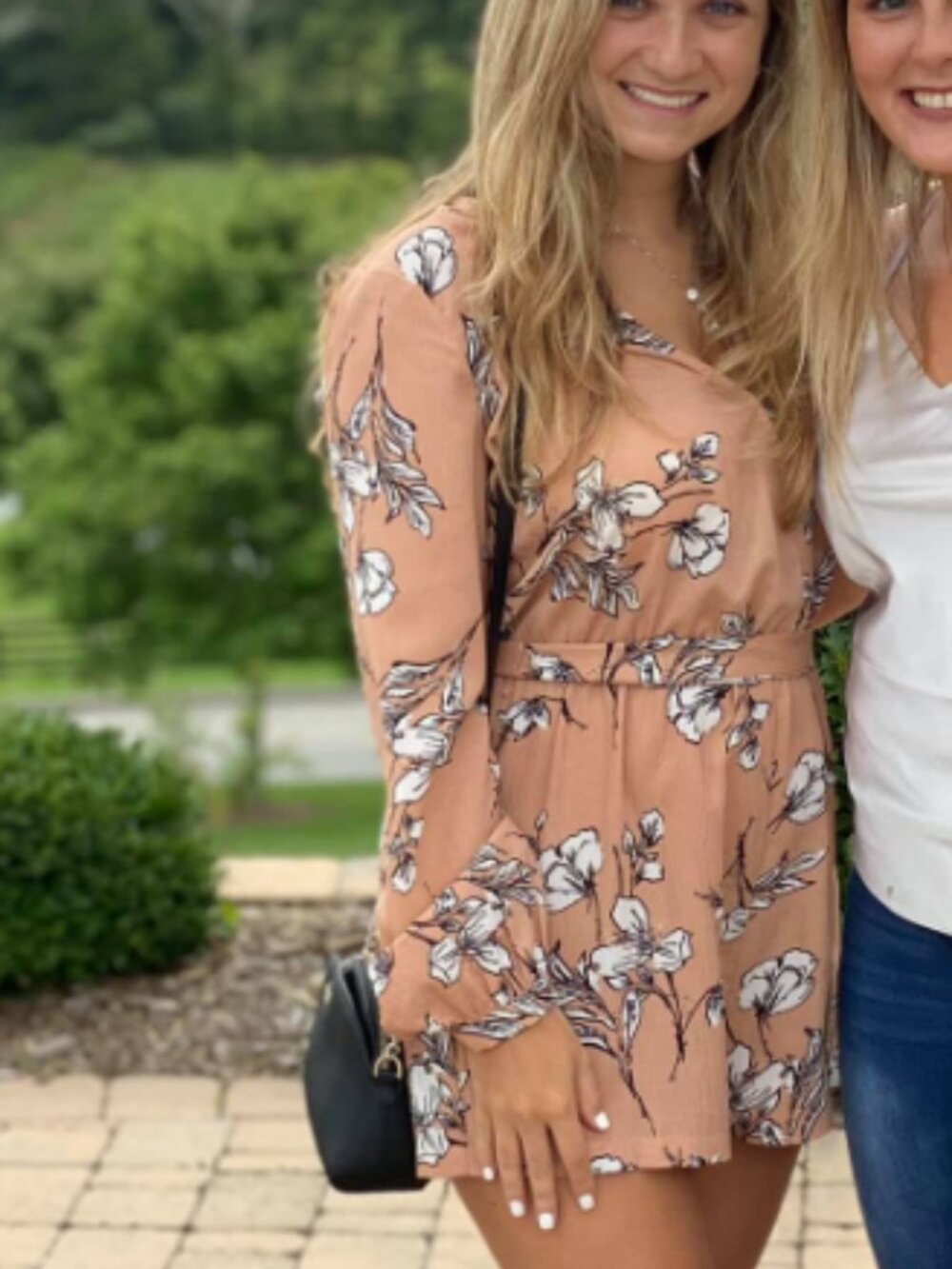 Peach Floral Romper